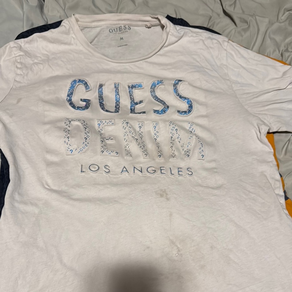 GUESS White Graphic T-Shirt for Men